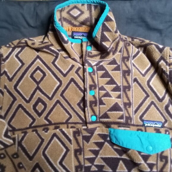Patagonia Synchilla Geometric Aztec Snap T Fleece Jacket - Picture 1 of 5